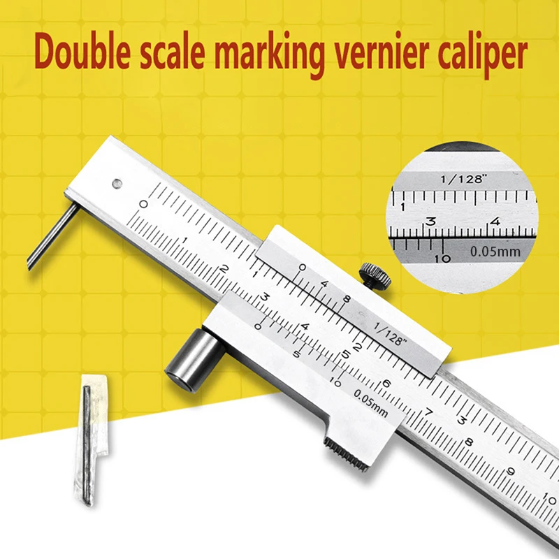 0-200mm Marking Vernier Caliper Scriber Gauging Ruler Measuring Instrument Tool