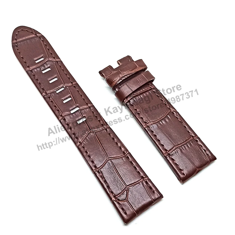 22mm Black Blue Brown Genuine Leather Replacement Watch Band Strap Comp. Mont Blanc Timewalker