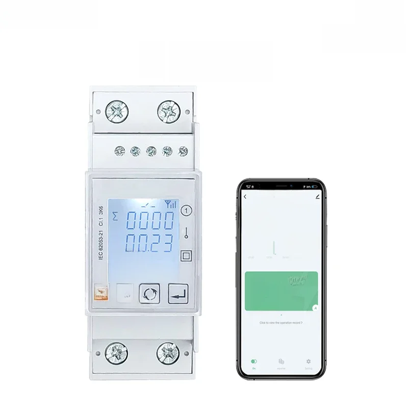 Tuya Smart ZigBee Energiezähler 80A Einphasig 1P DIN-Schienen-Leistungsmonitor KWh Wattmeter