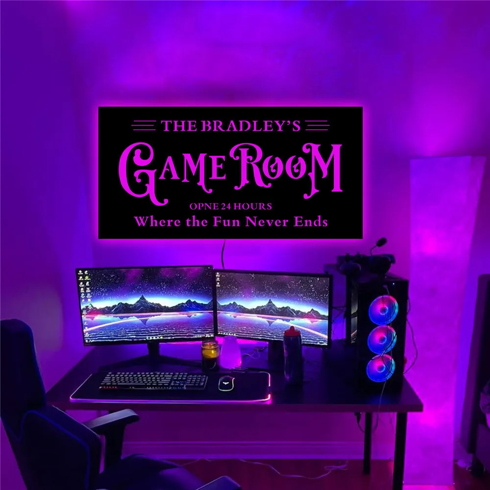 

Personalized Custom Game Room LED Wall Lamp Neon Sign Light Color/Mode/Brightness Adjustable for Kids Children Bedroom Decor