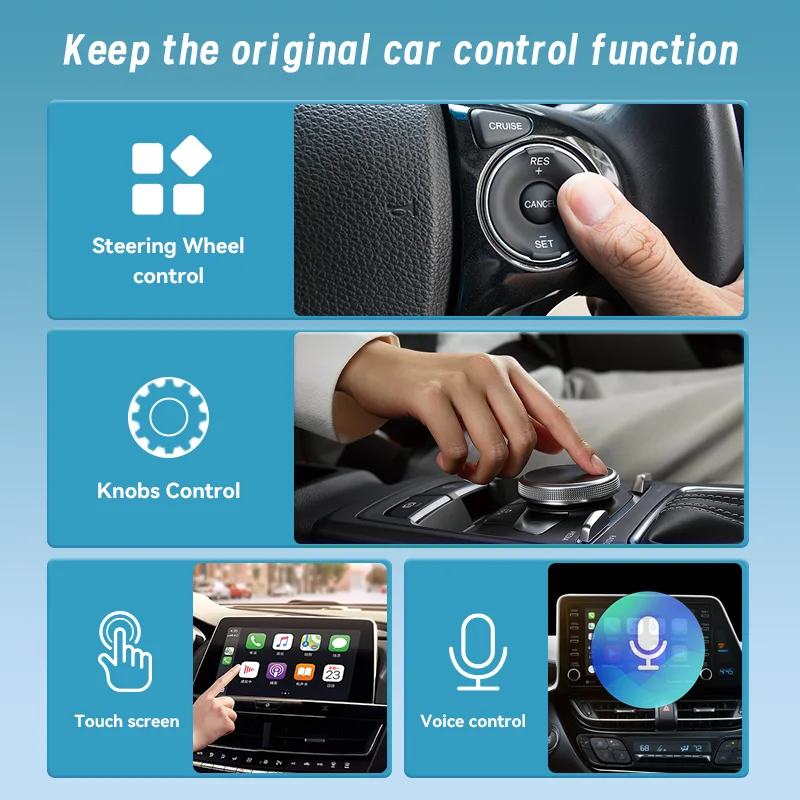 Acodo carplay ai caixa com fio para android sem fio adaptador automático carplay dongle bluetooth wifi plug and play para toyota honda vw audi