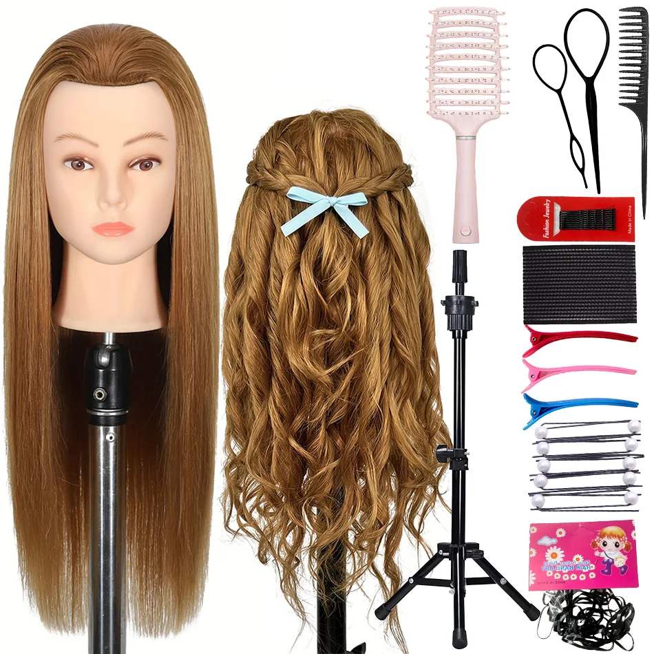 tete-de-mannequin-en-cheveux-naturels-a-80-avec-support-trepied-reglable-pour-coiffures-tete-de-mannequin-de-cosmetologie-avec-cheveux-tete-de-poupee-d'entrainement