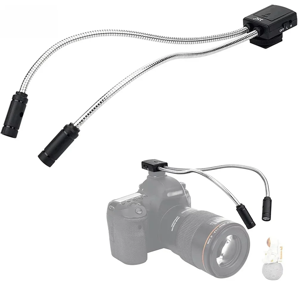 JJC LED Macro bras lumière Photo éclairage avec 5 niveaux réglables flexibles lumières de remplissage pour Macro objectif caméra gros plan photographie