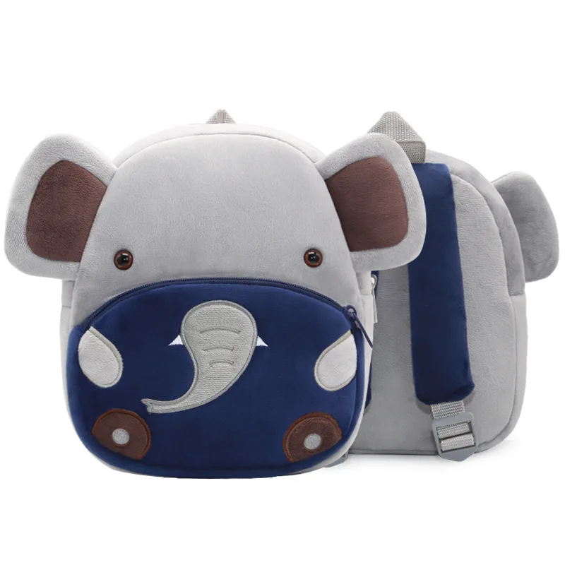 Kakoku mochila de pelúcia girafa, pinguim, leão, elefante, coruja, macaco, abelha, dinossauro mochila infantil do jardim de infância presente de