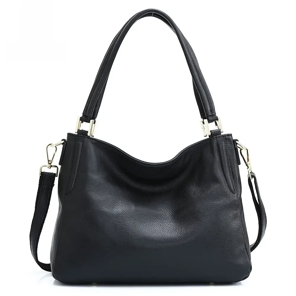 Zency torebka z prawdziwej skóry kobiet klasyczna prosta solidna torba z grubej bawełny Retro wysokiej jakości zimowa torba na ramię damska Shopper Crossbody — zdjęcie 2
