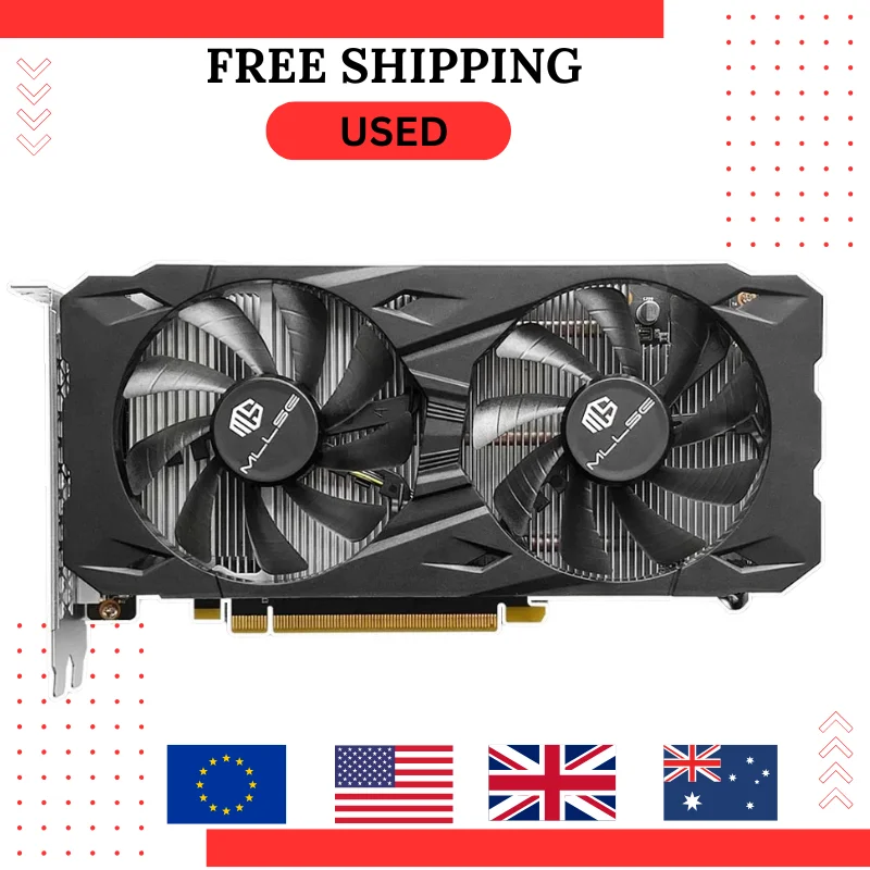 USED MLLSE Gaming Graphics Card GTX 1660 Super 6GB Placa De Video GDDR6 192 Bit PCI-E 3.0×16 8Pin gtx 1660super 6gb game Video C