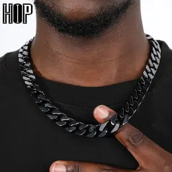 Hip Hop 12mm Heavy Stainless Steel Ceramics Cuban Link Chain Unique Necklace For Men Women Rapper Jewelry