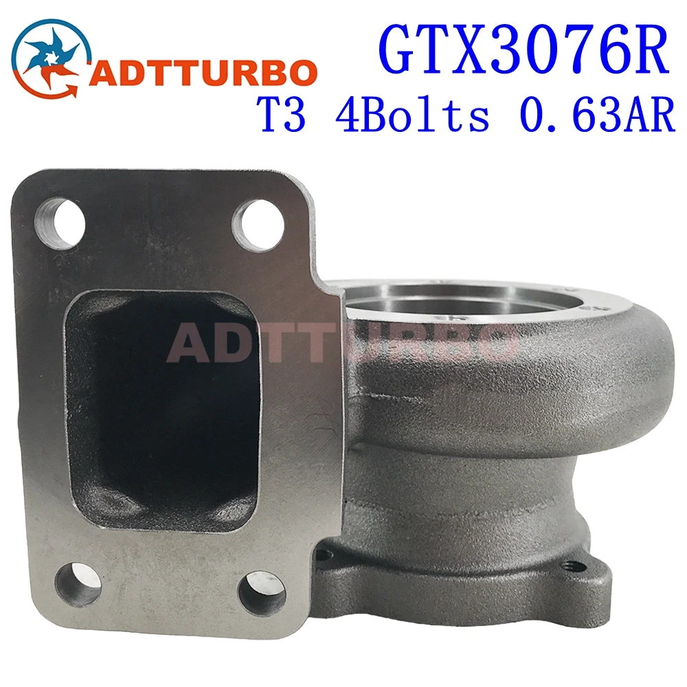 GTX30 GTX3076R GTX3071R 60/ 55mm Turbo Exhaust Housing T3 4Bolts 0.63AR Turbocharger Parts for Garrett Performance Kits