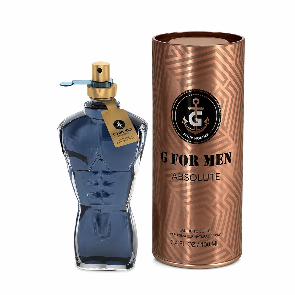 G for Men Absolute 100ml - Montage Brands. Eau de Toilette Parfüm für Männer, intensiver aromatischer Holzduft mit frischer Minze, Lavendel, Kreuzkümmel, Zimt, Eichenmoos und einer raffinierten