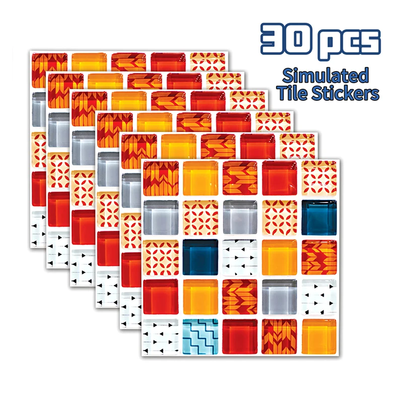 

NINETAI Peel And Stick Floor Tile，30pcs Cover Ugly Patch Holes Thickened Bathroom Toilet Wall，7.87*7.87inWallpaper Wall Stickers