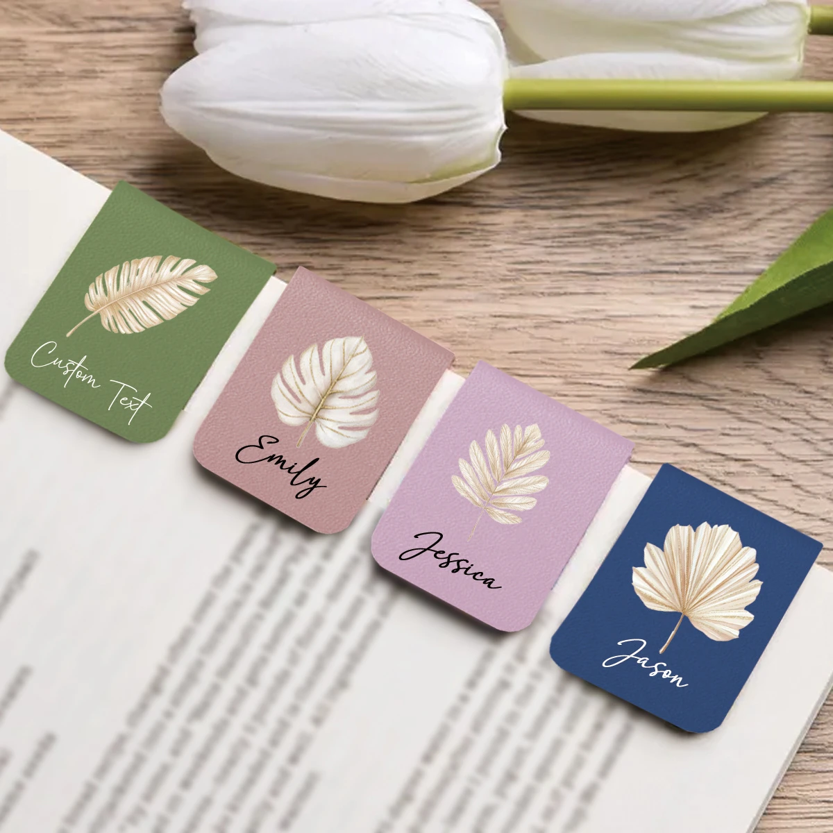 Bookmark Magnetic Clip - Marque-page magnétique personnalisé en similicuir, motif