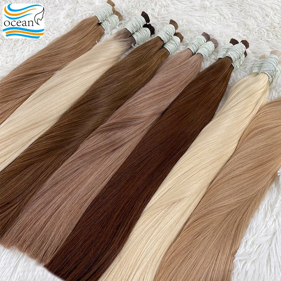 

Real Human Hair for Braiding No Weft Straight Hair Weaving Natural Color Hair Bundles Blond Hair Extentions Bulk Hair
