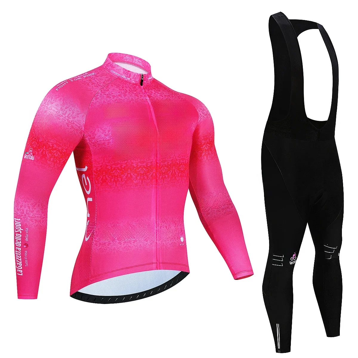 Tour De Italy D'ITALIA Cycling Jersey Set Premium Anti-UV Long Sleeve Downhill Cycling Suit Autumn Quick-Dry Pro Racing Uniform