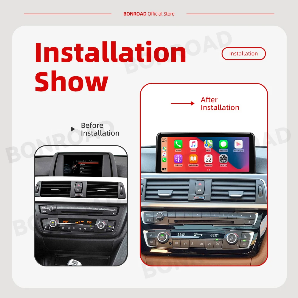 Wireless Carplay Multimedia Display Screen Android Auto Radio For BMW 1 2 3 4 Series F20 F21 F22 F30 F31 F32 F33 F34 F36 M4 F82