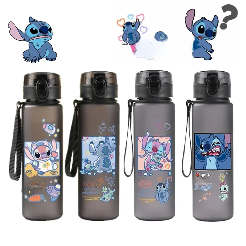 AliExpress Disney Stitch 560ML Water Cup Portable Large Capacity Student Plastic Drink Bottles Outdoor Cycling