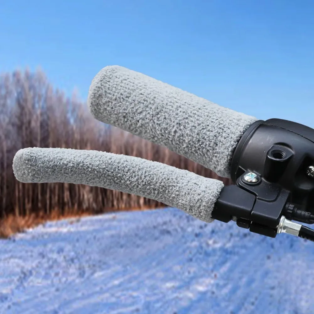 Motorcycle Hand Grips Covers 2Pcs Universal Motorcycle Electric Vehicle Handle Cover Handlebar Cover Coldproof Warm Padded