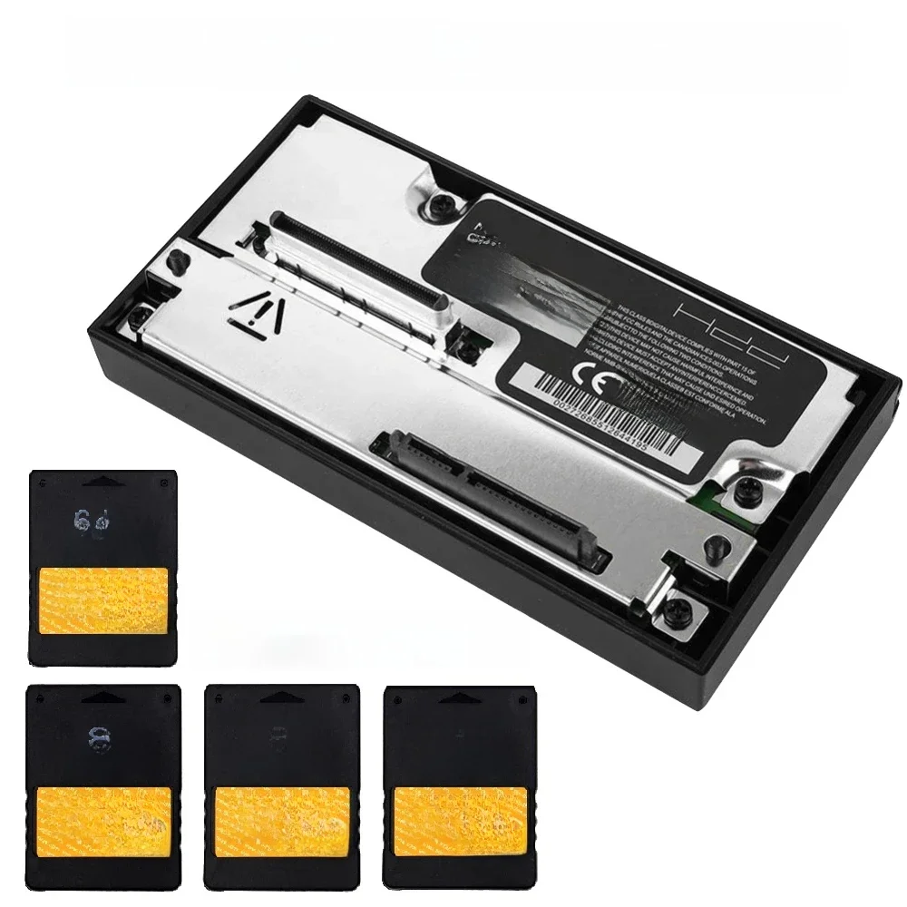 SATA-Schnittstellen-Netzwerkkartenadapter mit kostenloser McBoot V1.966 FMCB-Speicherkarte für PS2-Konsole, SATA-Schnittstellenfestplatte für Playstation 2