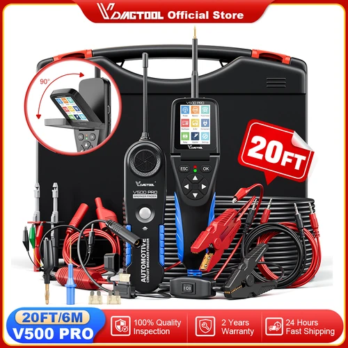 VDIAGTOOL V500PRO probador de circuito de coche 9V-30V probador de sonda de circuito de alimentación automotriz herramienta de diagnóstico eléctrico de coche con Cable de 20 pies