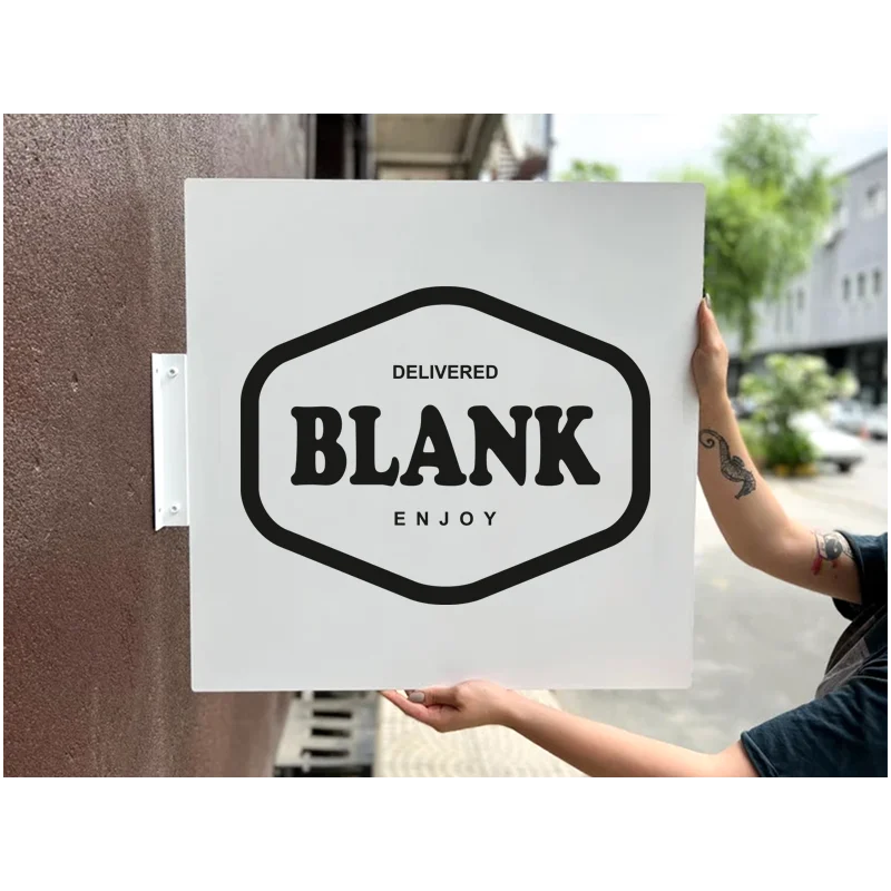 Sinal de Lâmina de Loja de Negócios Sinal de Lâmina Quadrada Dupla Face Sinal de Loja Logotipo ao ar Livre Sinal de Parede Estúdio de Beleza Sinal de Salão de Beleza