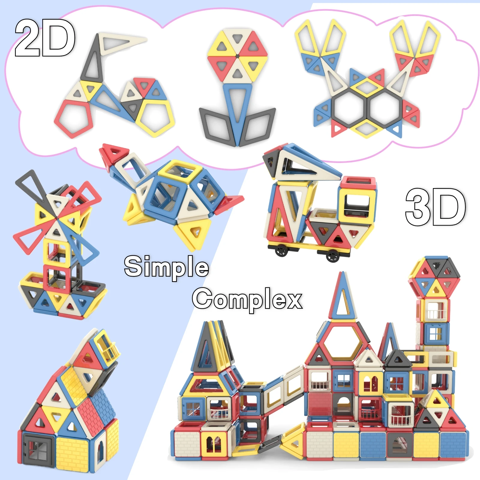 مكعبات بناء مغناطيسية للقلعة للأطفال ، ألعاب للفتيات والفتيان بعمر 3 ، 4 ، 5 سنوات ، مغناطيس ، من من من من من من من العمر