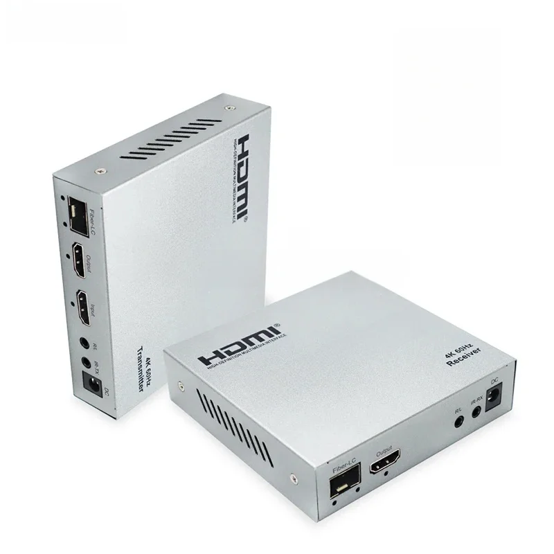 Przedłużacz HDMI KVM USB przez światłowód 20Km 4K 60hz HDMI USB Nadajnik i odbiornik Przedłużacz do klawiatury USB Mysz — zdjęcie produktu 7