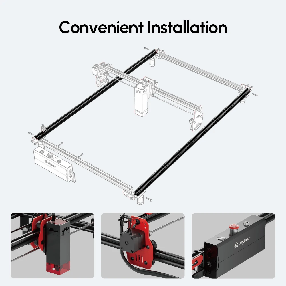 AlgoLaser Commercial Laser Engraver 10W Laser Engraving Machine with 400X850mm Working Space for Metal, Wood, Acrylic, Leather