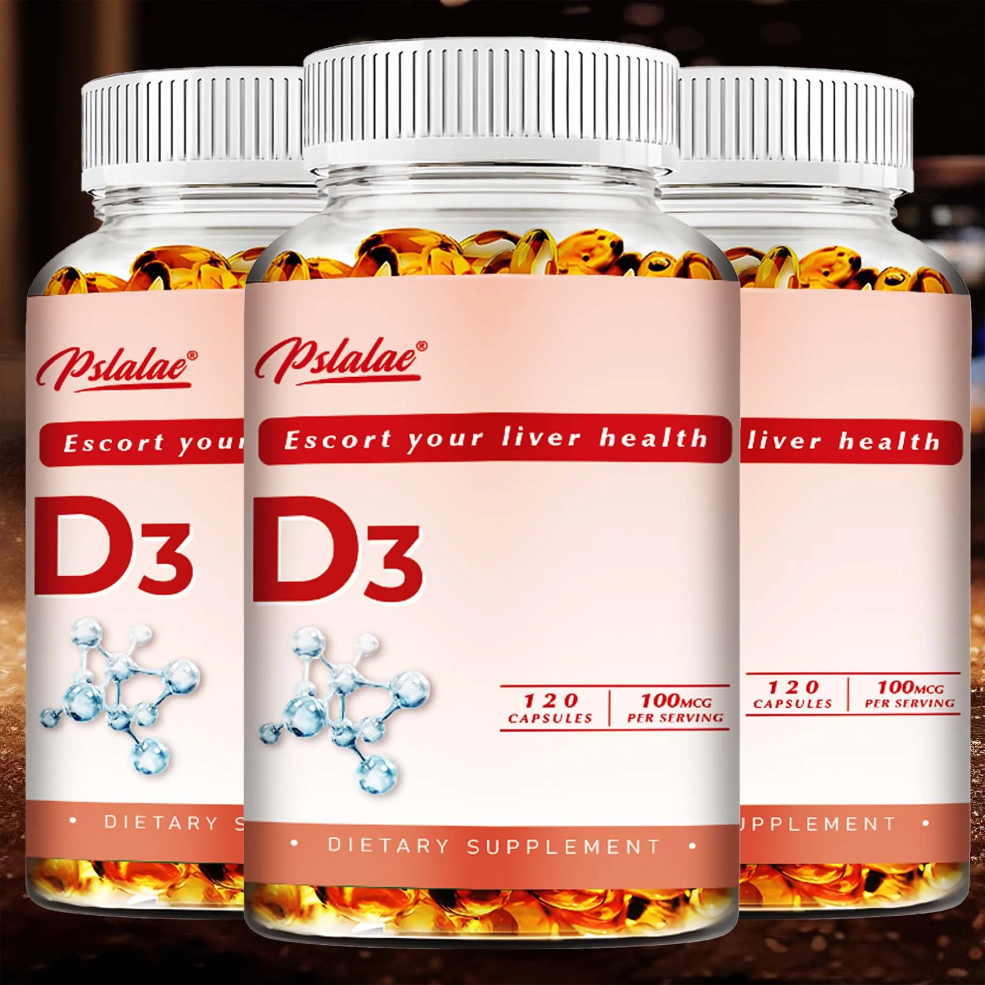 Vitamin D3 - Promotes Strong Bones and Teeth, Immunity, Healthy Muscle Function - 120 Capsules