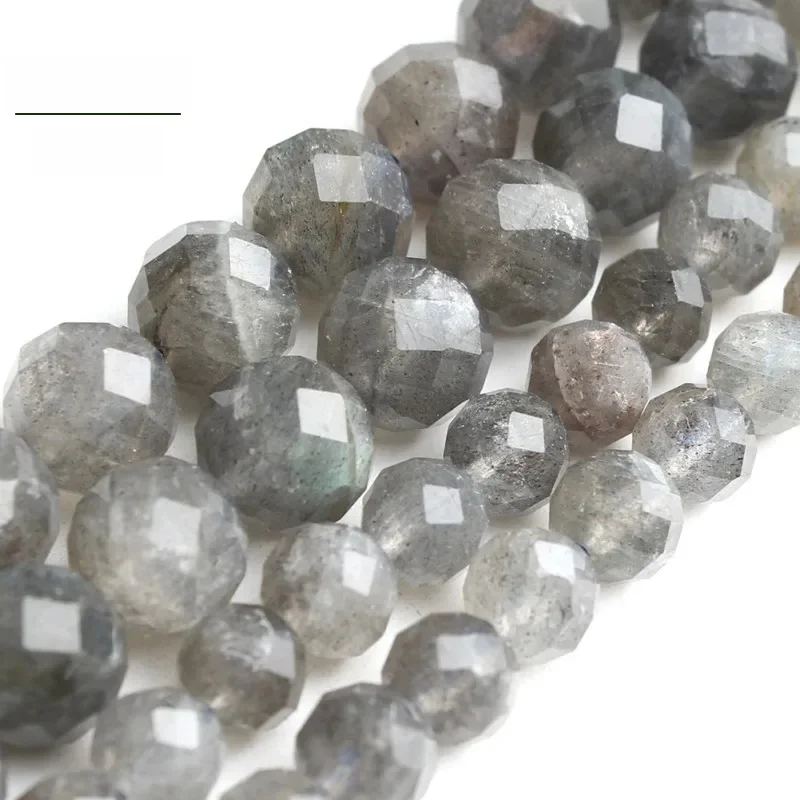 AAA Naturalny fasetowany labradoryt Kamień szlachetny Okrągłe koraliki do tworzenia biżuterii Bransoletka Diy Naszyjnik 7,5 '' nici 6 mm 8 mm — zdjęcie 2