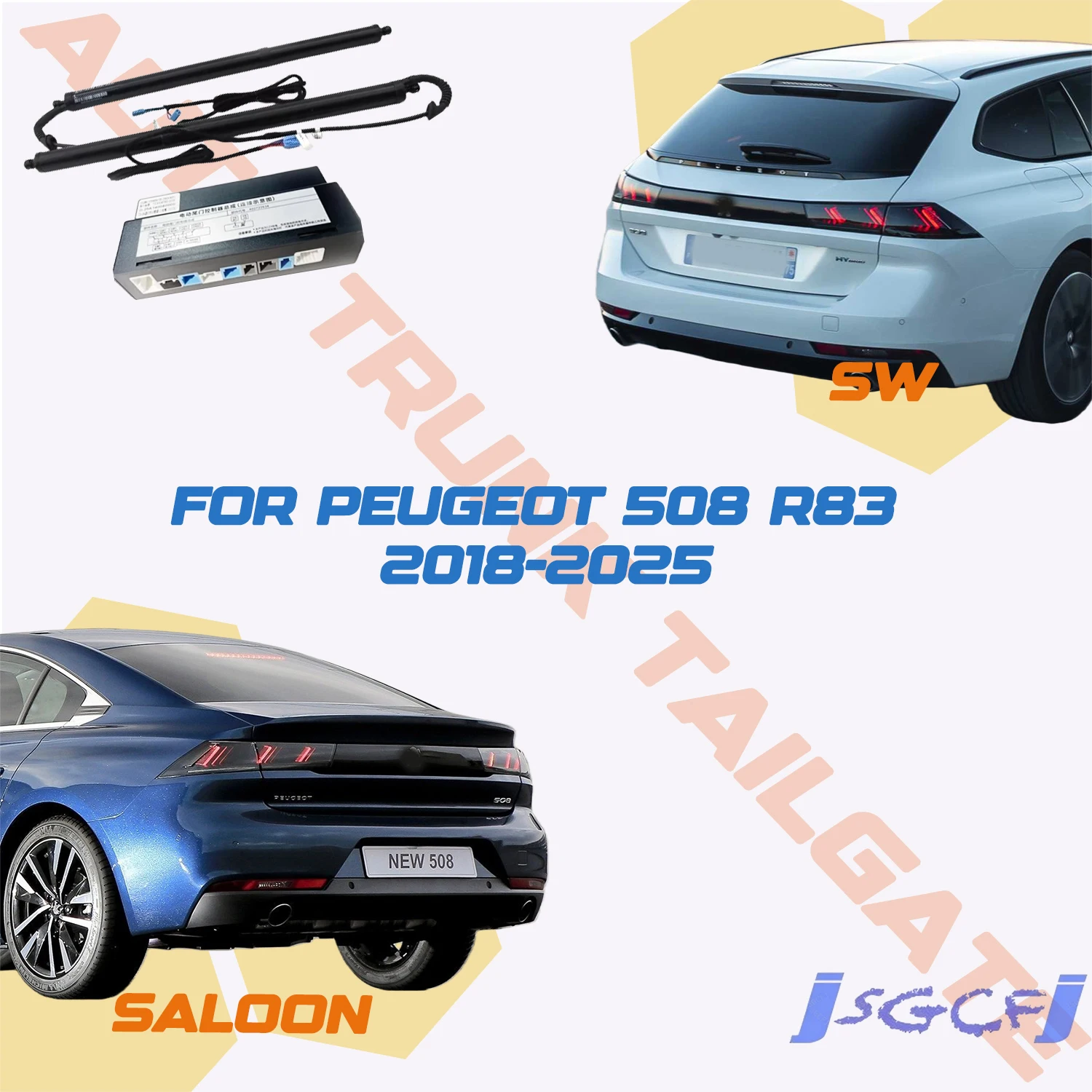 

Для Peugeot 508/508 SW R83 2018-2025 Автомобильный силовой подъемник багажника Электрический люк задней двери Стойка задней двери Автоматический привод задней двери