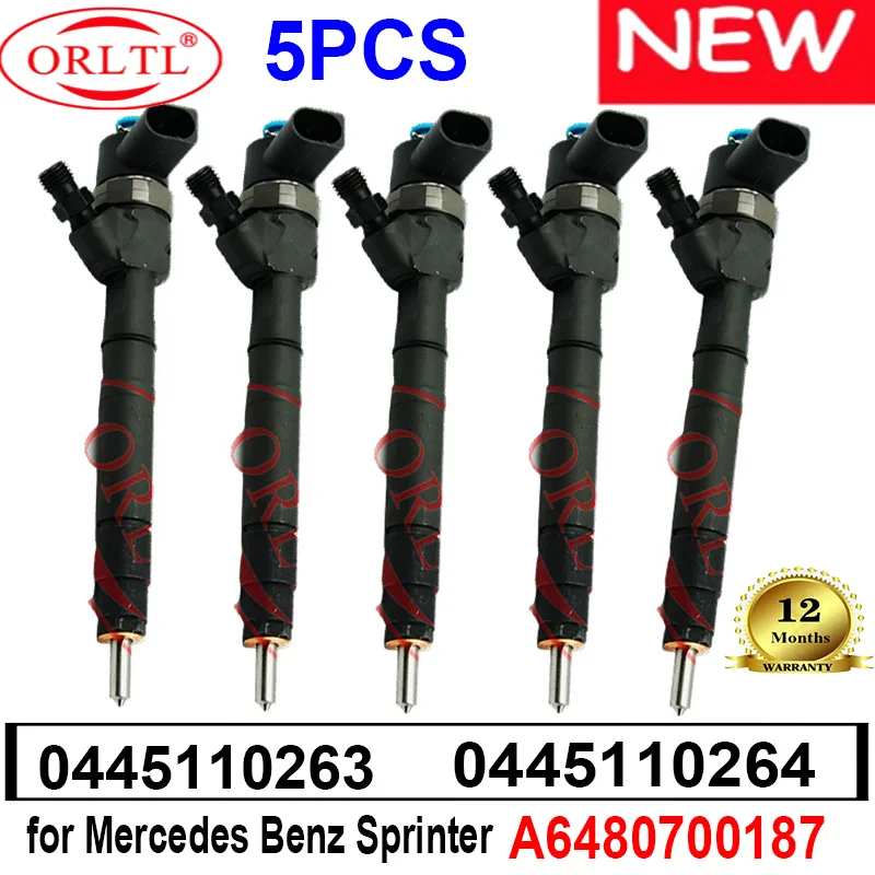 

5PCS NEW 0445110264 Diesel Engine Injector 0445110263 6460700487 A6460700487 For Mercedes Benz 0 445 110 264 0 445 110 263