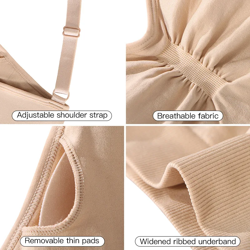 3PCS Women's Wireless Bra Seamless Comfort Bra Adjustable Shoulder Straps Removable Pads Everyday Underwear