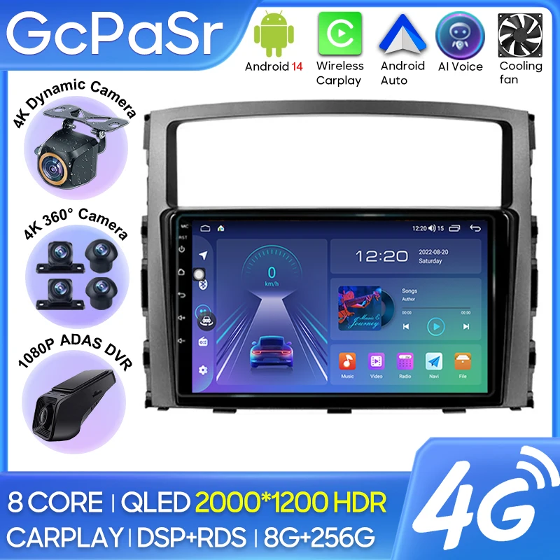 

Car Radio Carplay For Mitsubishi Pajero 4 V80 V90 2006 - 2014 Navigation GPS Android Auto Multimedia Player Stereo No 2din WiFi