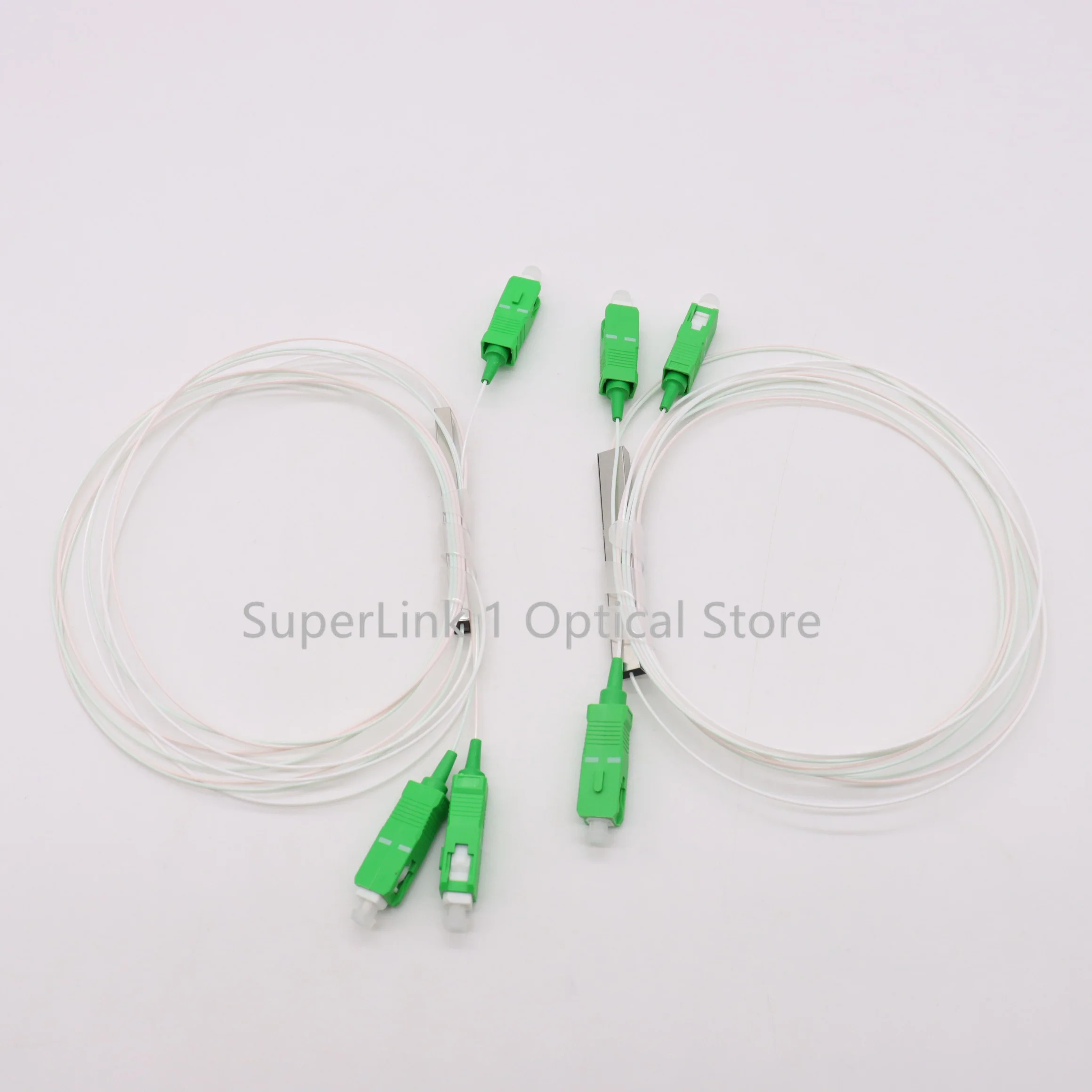 5pcs/10PCS Fiber optics PLC Splitter 1x2 SC APC 1 : 2 ftth Mini steel tube type  0.9mm optical fiber Splitter SC/APC Connector