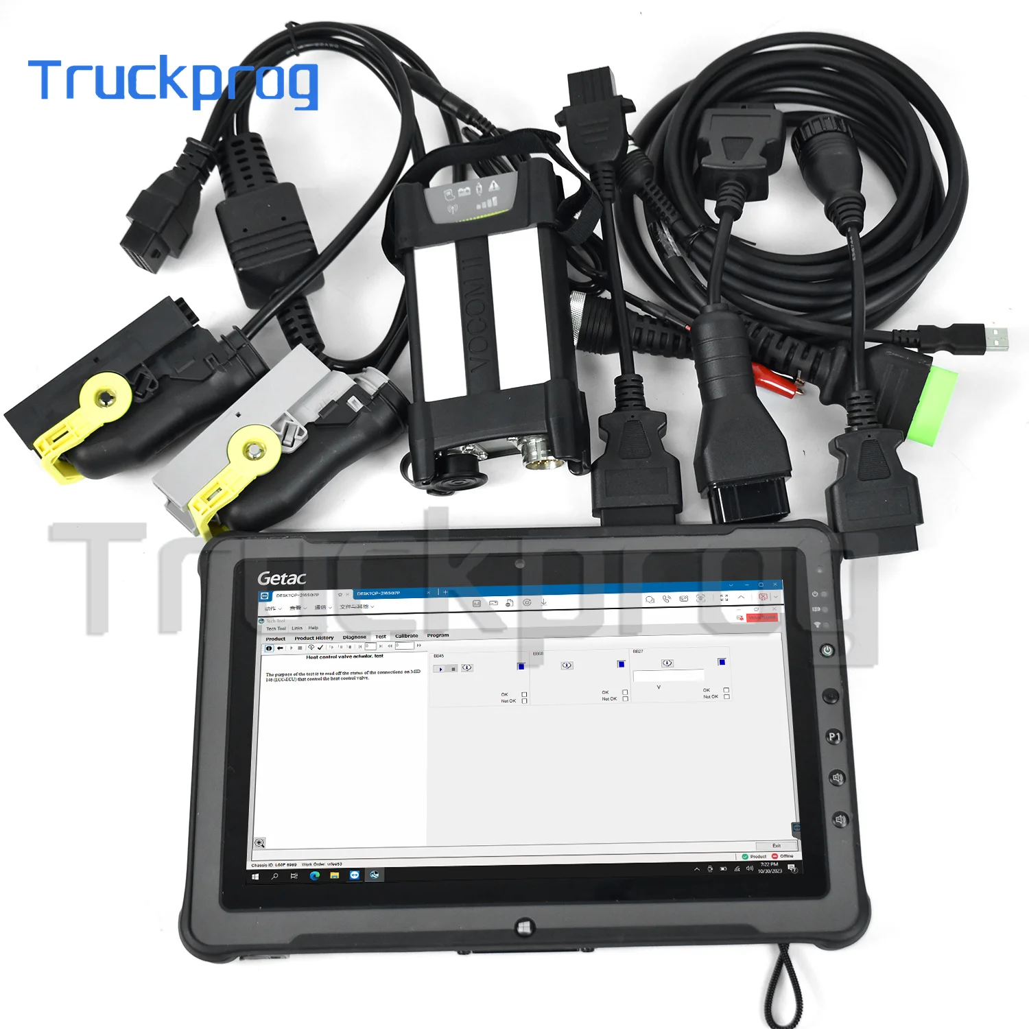 

for vcads vocom II 88890400 excavator For VOCOM2 ECU test programming for Renault UD/Mack Diagnostic Tool F110 Tablet