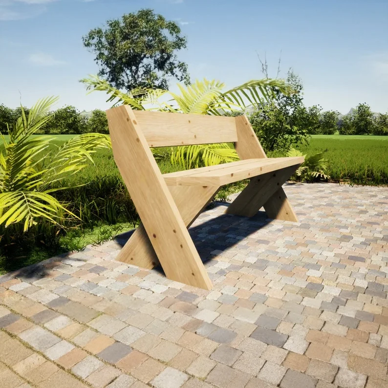 

Leopold Bench Plans – DIY Outdoor Bench with Backrest | Garden, Patio & Yard Furniture Plans