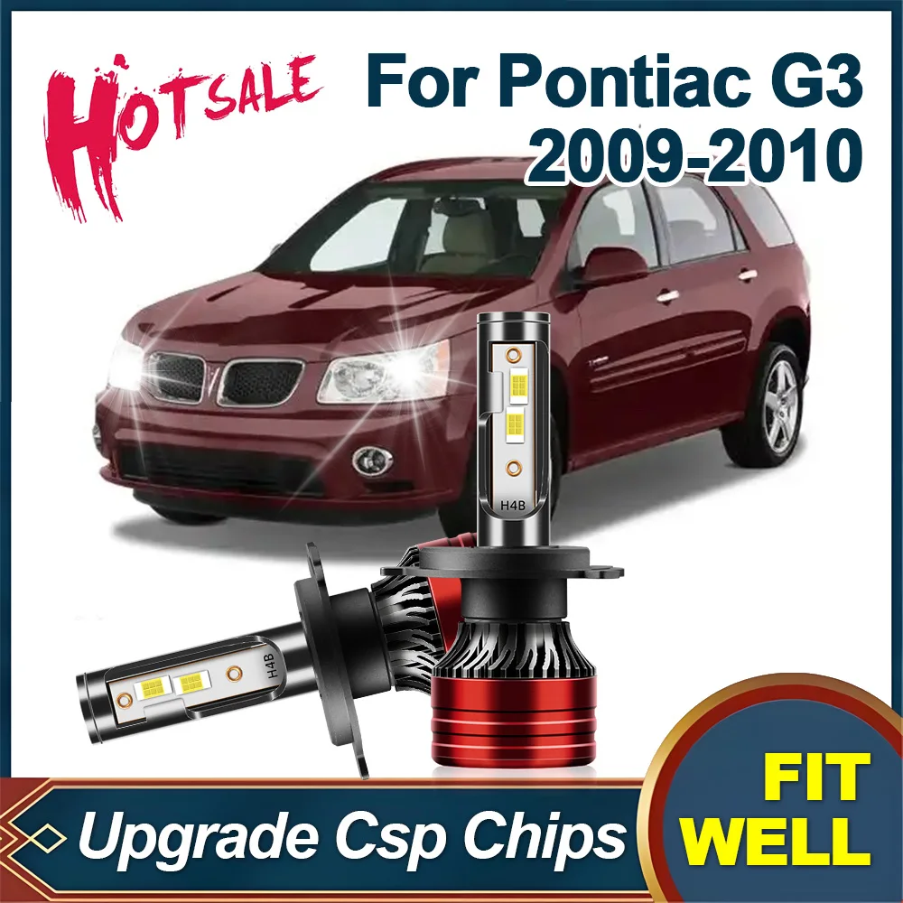 

Светодиодные 20000LM Супер яркие импортные фары с чипом 3570 CSP Hi/Lo Beam H4 Turbo Автомобильная лампа 6000K Белый для Pontiac G3 2009-2010