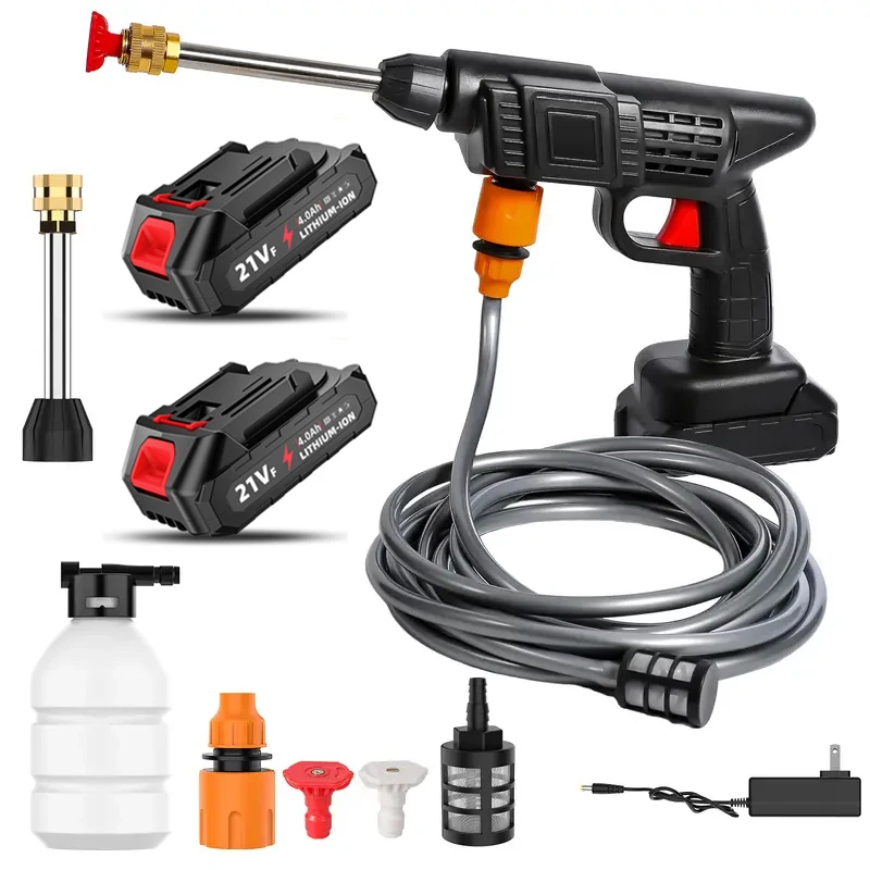 21V Draadloos Hogedruk Waterpistool 50bar Draadloos Schuim Produceren 50bar Auto Wash Pistool Voor Auto Huis Tuin Machine Tool