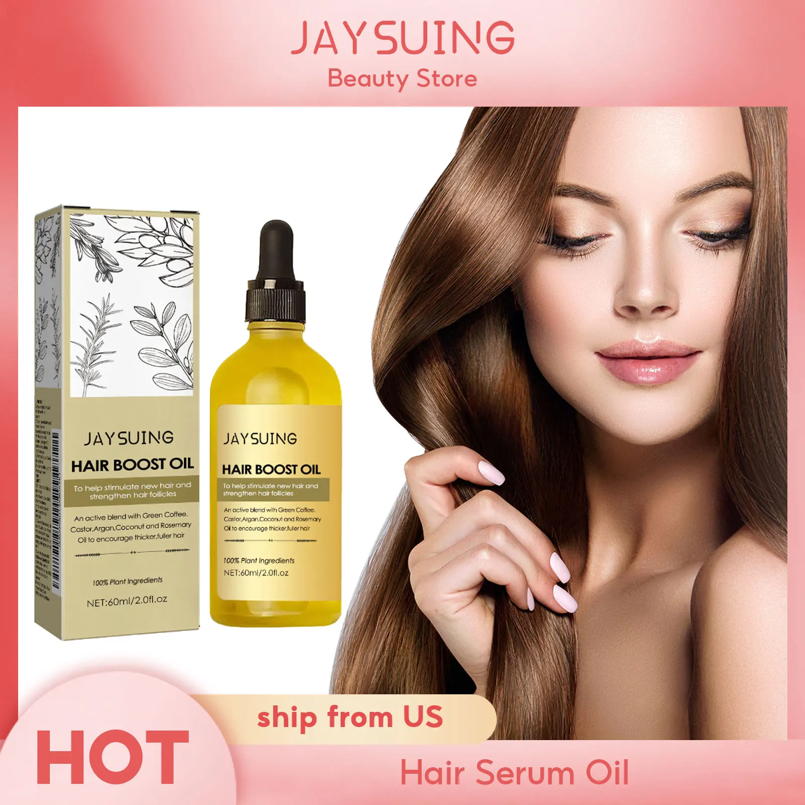 Hair Boost Oil Stimulate New Hair Strengthen Follicles Prevent Hair Loss Improve Frizz Repair Dry Rosemary Dense Hair Serum