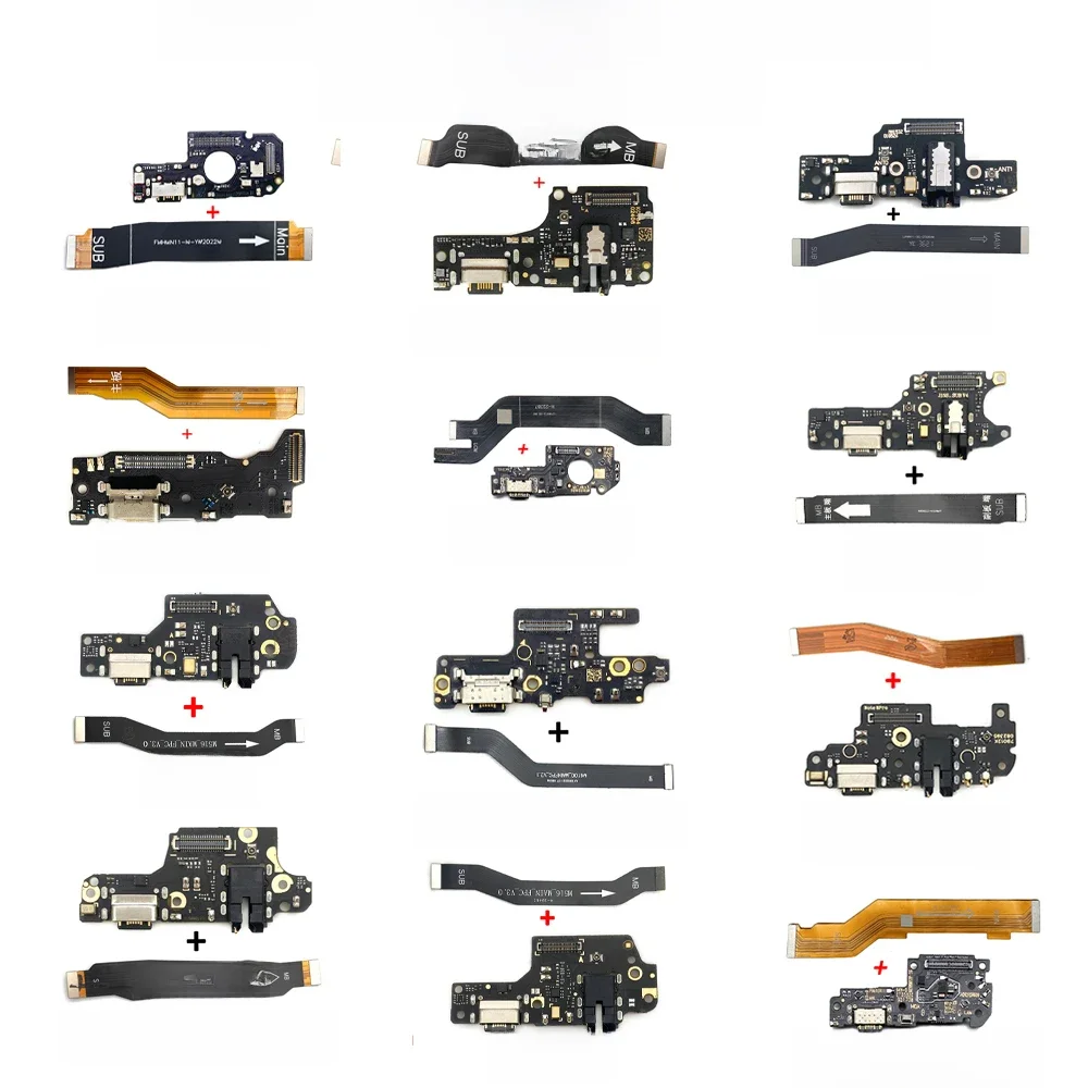 NOWOŚĆ Port ładowania USB Złącze płyty dokującej Główny kabel elastyczny płyty głównej FPC Do Xiaomi Redmi Note 9 10 7 Pro 10S 11 4G 5G 8 szybko — zdjęcie 2
