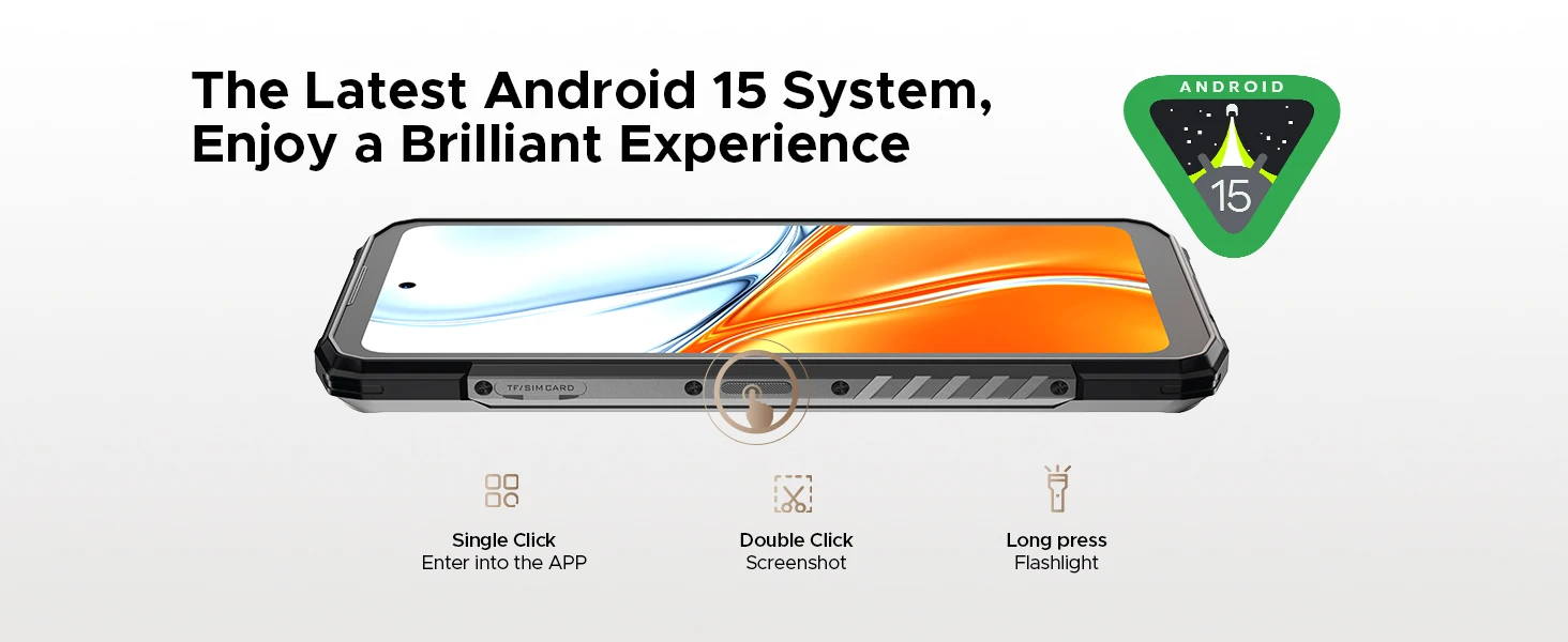DOOGEE Blade20 Turbo 5G Rugged Phone 6.6" Gemini Al Dimensity 7050 10300mAh 8GB 256GB 50MP Camera Android 15 NFC Mobile Phone