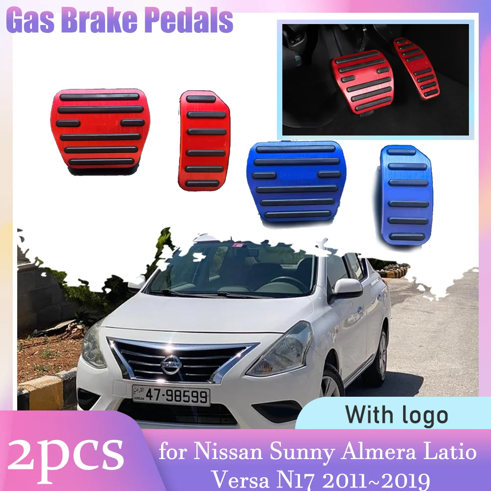 

Car Gas Brake Pedals for Nissan Sunny Almera Latio Versa N17 2011~2019 Anti-Slip Alloy Footrest Foot Pedal Cover Pad Accessories