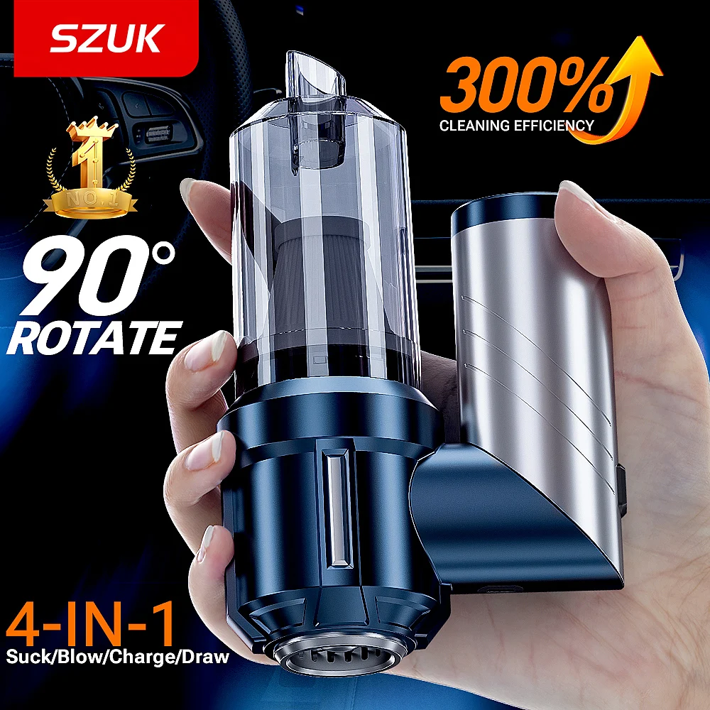 SZUK Foldable Car Vacuum Cleaner Wireless Mini Vacuum Cleaner Strong Suction Handheld Cleaner Cleaning Machine Home Appliance