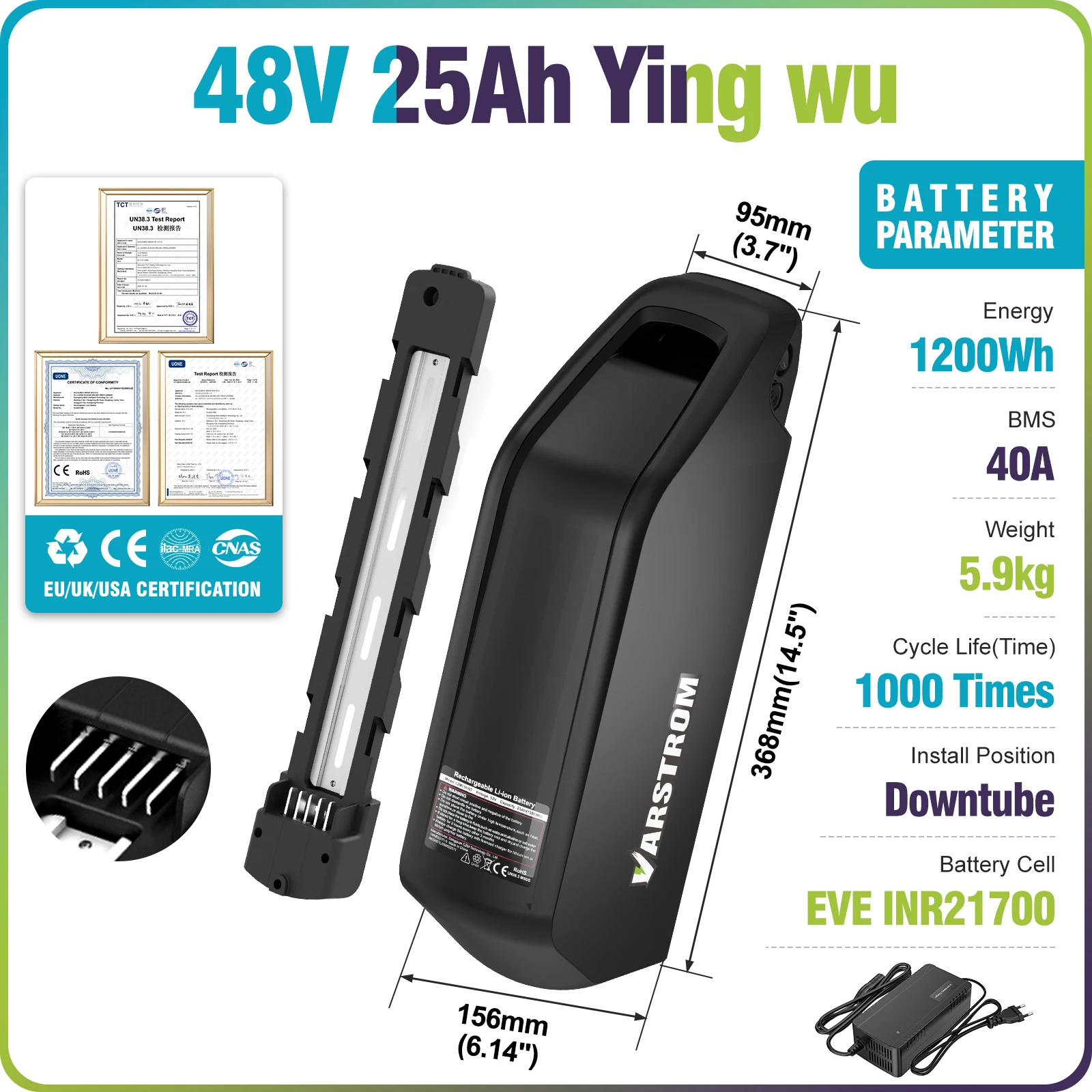 Hailong Max accu 48V 30AH 1440Wh met slimme BMS 40A en 21700 cellen, lange levensduur, ook 52V 25Ah 20Ah, originele accu met hoge capaciteit voor e-bike, compatibel met Bafang BBS02 BBS03 BBSHD