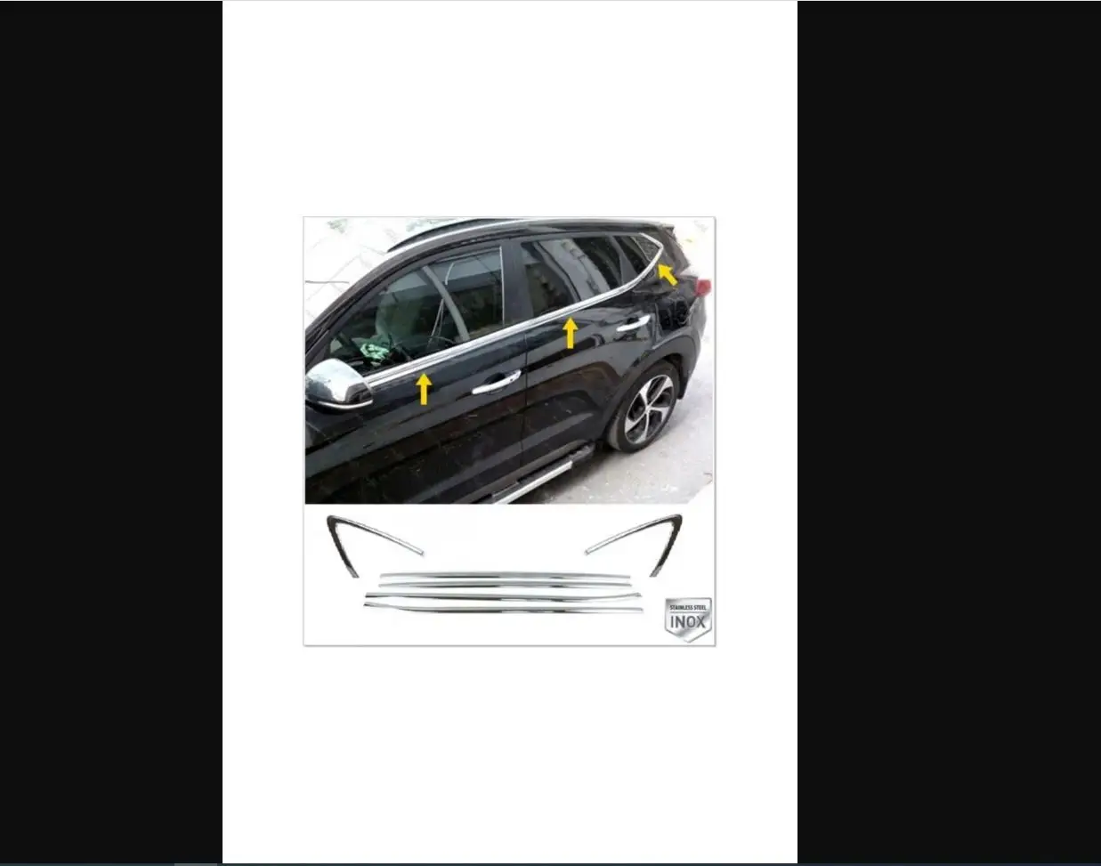 

For Hyundai Tucson Chrome Window Streamer 6 Pcs. 2015 And Above Stainless Steel - Chromium Styling Accessory Body Kit Sill Trim