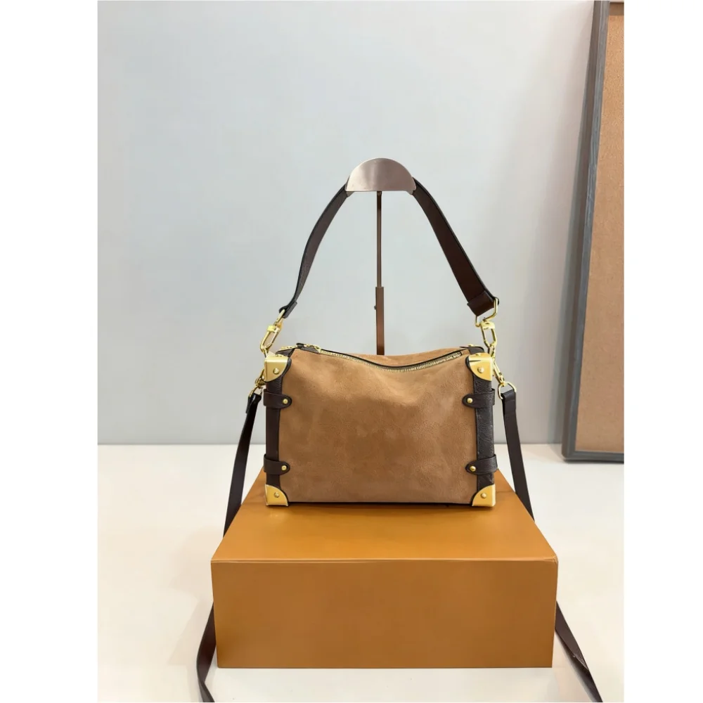 

Новинка 2025 года, 23X8X15 см, модные универсальные сумки из кожи вишни, портативные, можно носить на плече, без коробок