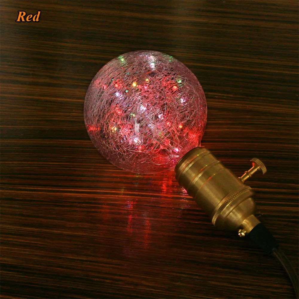 GANRILAND G95 Colorful LED Edison Bulb String Light Copper Wire E27 220V Globe Bulb 50 Lamp Bead Christmas Lighting Indoor Decor