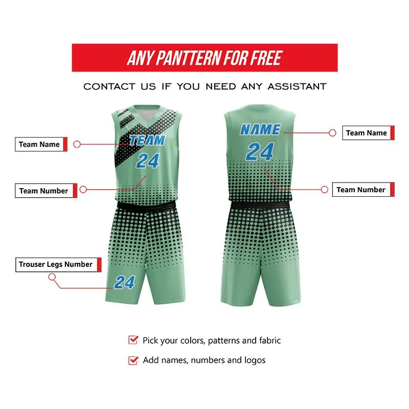 

Custom Basketball Jersey Shirt Personalized Design Print Your Team Name Number Training Clothing for Men Youth