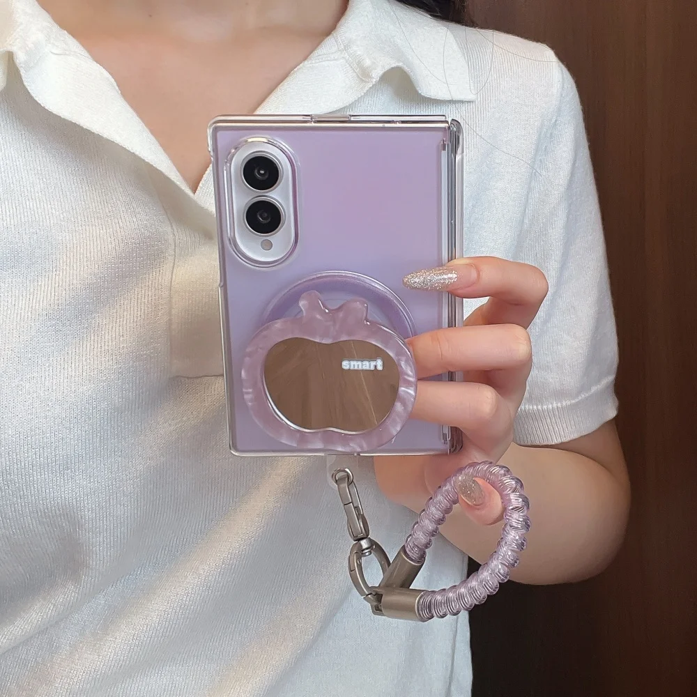 New Korea Ins gradient Purple Phone Case for Samsung Galaxy Z Fold 8 Cover With MagSafe Holder Sweet Shockproof Protective Cases