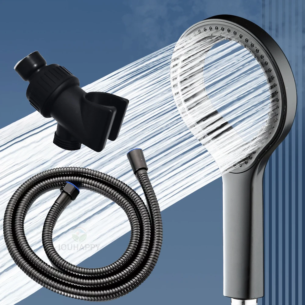 

Ring Design Shower Head Set Pressure Booster Showerhead with Hose Handheld Rainfall Shower Spray for Bathroom Accessories