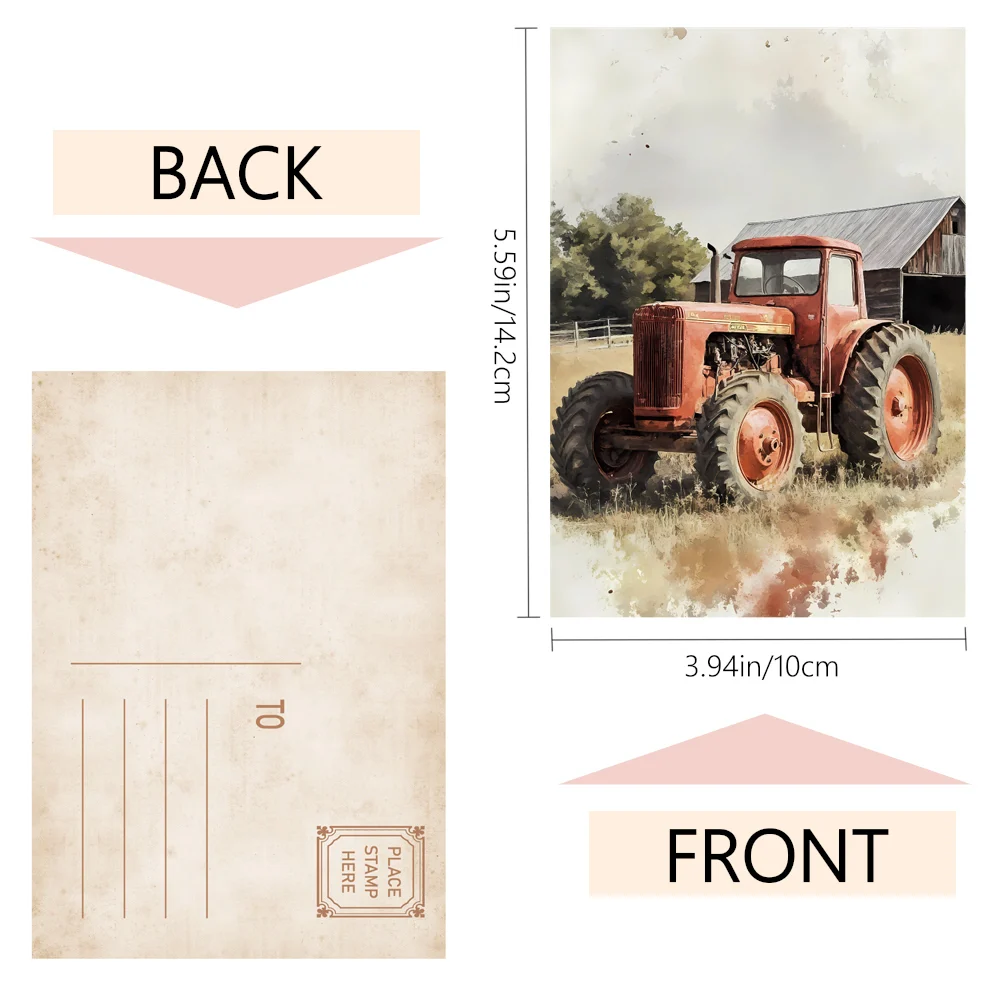 32개, 가을 농장 엽서, 가을 수확 테마, 따뜻한 컨트리 스타일, 메일링 카드, 휴일 카드, 수집품